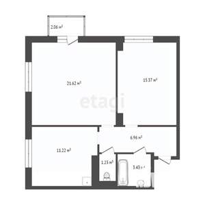 2-к квартира, вторичка, 59м2, 25/25 этаж