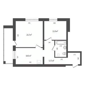 2-к квартира, вторичка, 65м2, 5/10 этаж