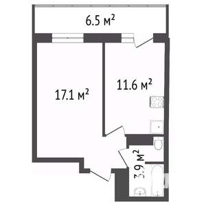 1-к квартира, вторичка, 36м2, 15/17 этаж