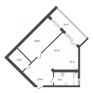 2-к квартира, вторичка, 71м2, 12/23 этаж