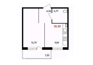 1-к квартира, вторичка, 36м2, 11/18 этаж