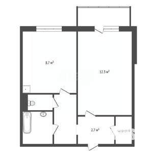 1-к квартира, вторичка, 41м2, 3/10 этаж