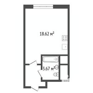 Студия квартира, вторичка, 28м2, 11/25 этаж