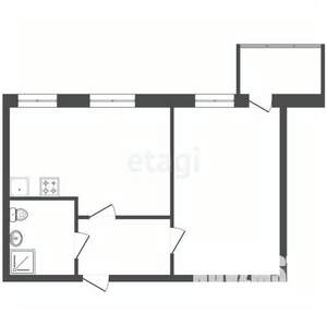1-к квартира, вторичка, 43м2, 4/26 этаж