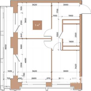 2-к квартира, вторичка, 55м2, 9/24 этаж