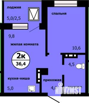 2-к квартира, вторичка, 36м2, 18/19 этаж