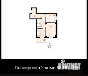 2-к квартира, вторичка, 55м2, 4/17 этаж