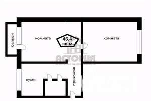 2-к квартира, вторичка, 46м2, 2/5 этаж