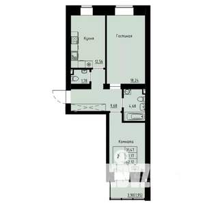 2-к квартира, вторичка, 60м2, 5/8 этаж