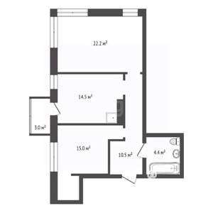 2-к квартира, вторичка, 66м2, 21/26 этаж