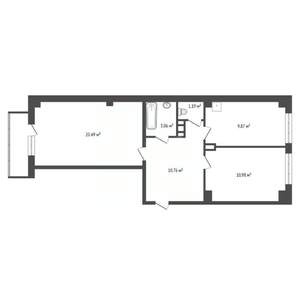 2-к квартира, вторичка, 58м2, 13/16 этаж