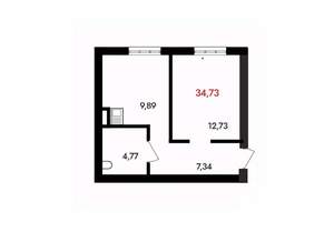 1-к квартира, вторичка, 35м2, 15/18 этаж