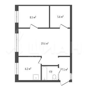 3-к квартира, вторичка, 45м2, 3/5 этаж