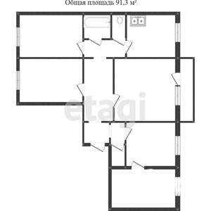 4-к квартира, вторичка, 77м2, 8/17 этаж