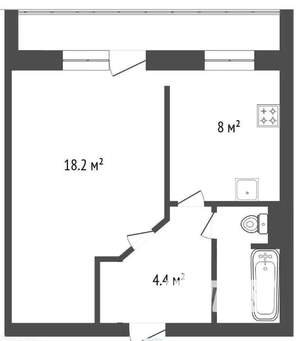 1-к квартира, вторичка, 36м2, 5/9 этаж