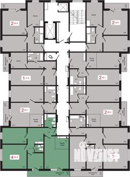4-к квартира, строящийся дом, 84м2, 2/17 этаж
