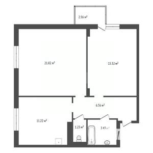 2-к квартира, вторичка, 63м2, 24/25 этаж