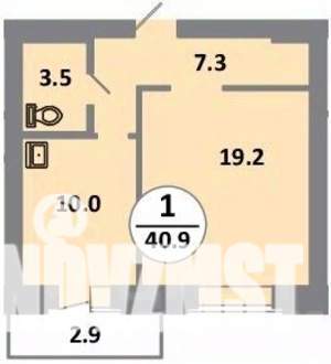 1-к квартира, вторичка, 41м2, 9/14 этаж