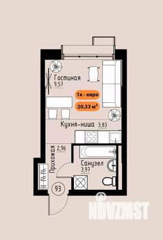 1-к квартира, вторичка, 20м2, 10/17 этаж