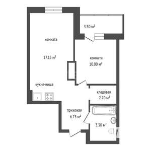 2-к квартира, вторичка, 41м2, 9/25 этаж