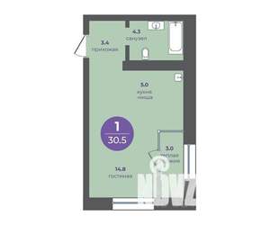 Студия квартира, вторичка, 31м2, 7/12 этаж