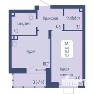 1-к квартира, вторичка, 39м2, 12/12 этаж