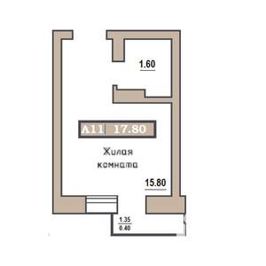 Студия квартира, строящийся дом, 18м2, 3/9 этаж
