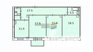 3-к квартира, вторичка, 87м2, 9/9 этаж