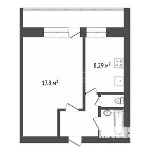 1-к квартира, вторичка, 34м2, 3/9 этаж