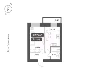 1-к квартира, вторичка, 38м2, 2/16 этаж