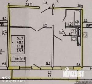 1-к квартира, вторичка, 45м2, 9/17 этаж