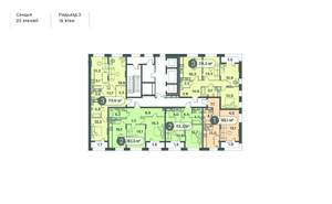 3-к квартира, строящийся дом, 74м2, 16/25 этаж