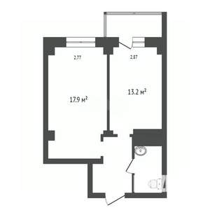 1-к квартира, вторичка, 40м2, 12/17 этаж