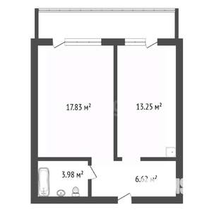 1-к квартира, вторичка, 42м2, 3/16 этаж