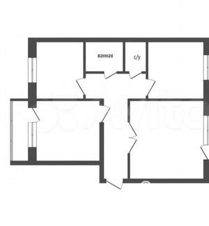 3-к квартира, вторичка, 65м2, 9/14 этаж