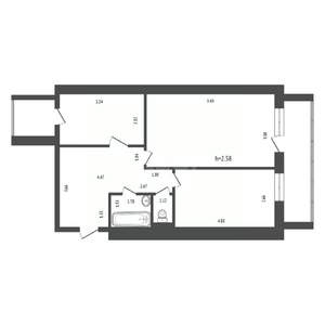 2-к квартира, вторичка, 48м2, 1/5 этаж