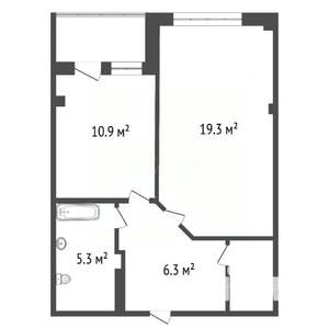 1-к квартира, вторичка, 44м2, 2/15 этаж