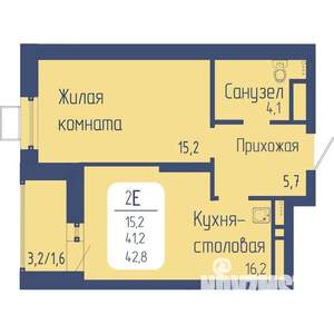 2-к квартира, вторичка, 43м2, 4/21 этаж