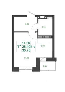 Студия квартира, вторичка, 31м2, 17/17 этаж