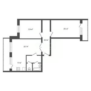 3-к квартира, вторичка, 82м2, 2/16 этаж