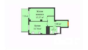 1-к квартира, строящийся дом, 39м2, 17/17 этаж