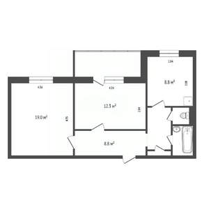 2-к квартира, вторичка, 55м2, 7/10 этаж