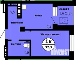 1-к квартира, вторичка, 33м2, 21/26 этаж