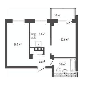 2-к квартира, вторичка, 47м2, 11/16 этаж