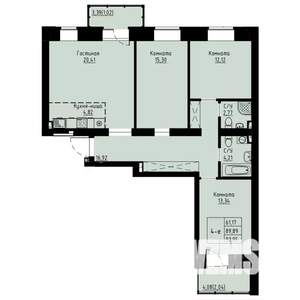 4-к квартира, вторичка, 89м2, 4/8 этаж