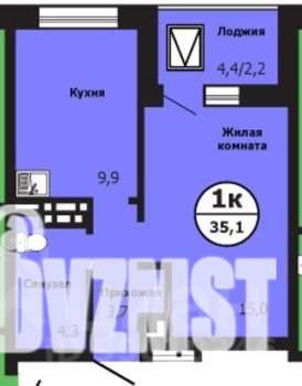 1-к квартира, вторичка, 35м2, 10/19 этаж