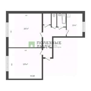 2-к квартира, вторичка, 55м2, 1/9 этаж