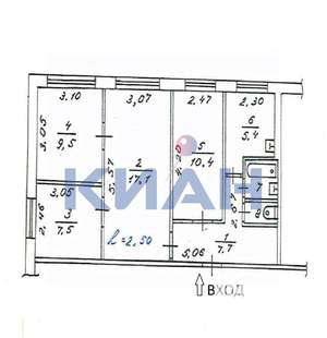 4-к квартира, вторичка, 61м2, 1/5 этаж