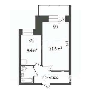 1-к квартира, вторичка, 41м2, 7/14 этаж