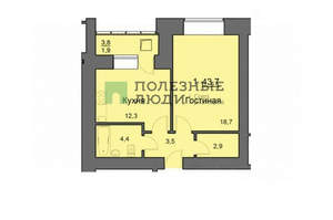 1-к квартира, вторичка, 43м2, 5/22 этаж